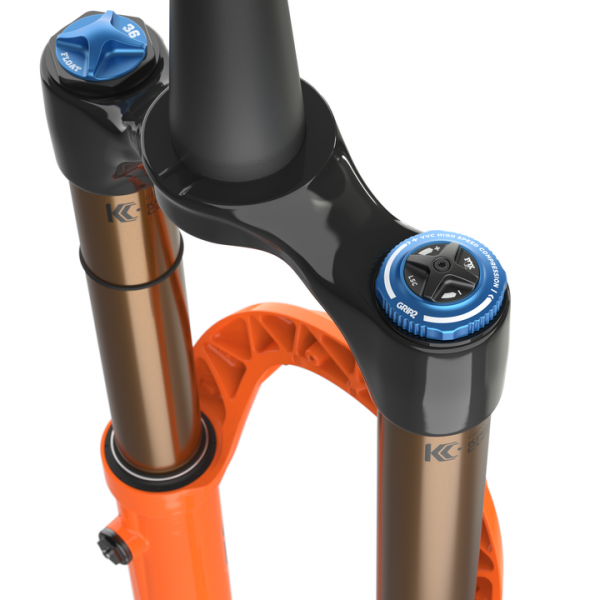 ⁦2021 36 K FLOAT 29in F-S 160 Grip 2 HSC LSC HSR LSR Shiny Orange Black/Clear Logo 15QRx110 1.5 T 44mm Rake Shiny Blk AM⁩ – תמונה ⁦2⁩